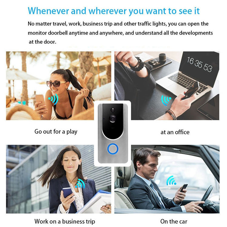 VESAFE Home VS-M3 HD 720P Security Camera Smart WiFi Video Doorbell Intercom, Support TF Card & Night Vision & PIR Detection APP for IOS and Android(with Ding Dong/Chime)