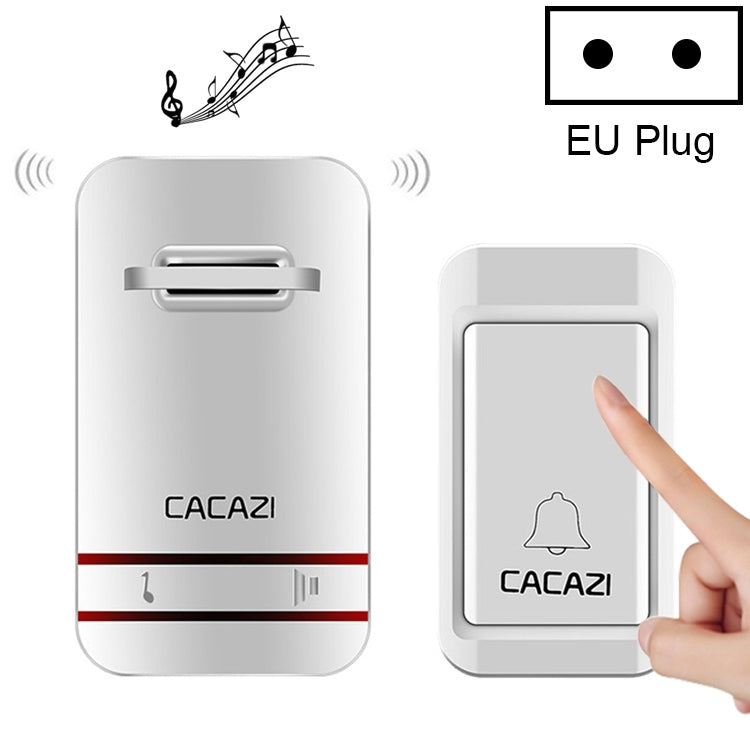 CACAZI V027G One Button One Receivers Self-Powered Wireless Home Kinetic Electronic Doorbell, UK Plug