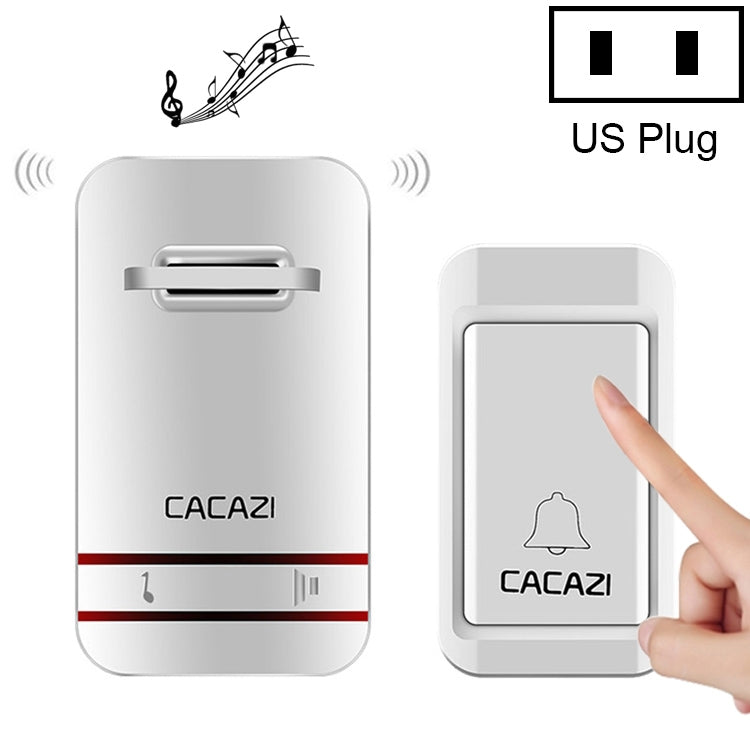 CACAZI V027G One Button One Receivers Self-Powered Wireless Home Kinetic Electronic Doorbell, UK Plug