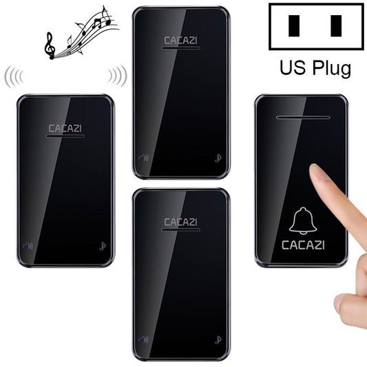 CACAZI FA8 One Button Three Receivers Self-Powered Smart Home Wireless Doorbell, EU Plug Reluova