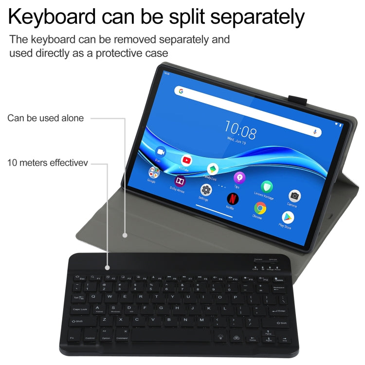 AM10S Detachable Bluetooth Backlight Keyboard Ultrathin Horizontal Flip Leather Tablet Case with Holder for Lenovo M10 Plus 10.3 inch X606F