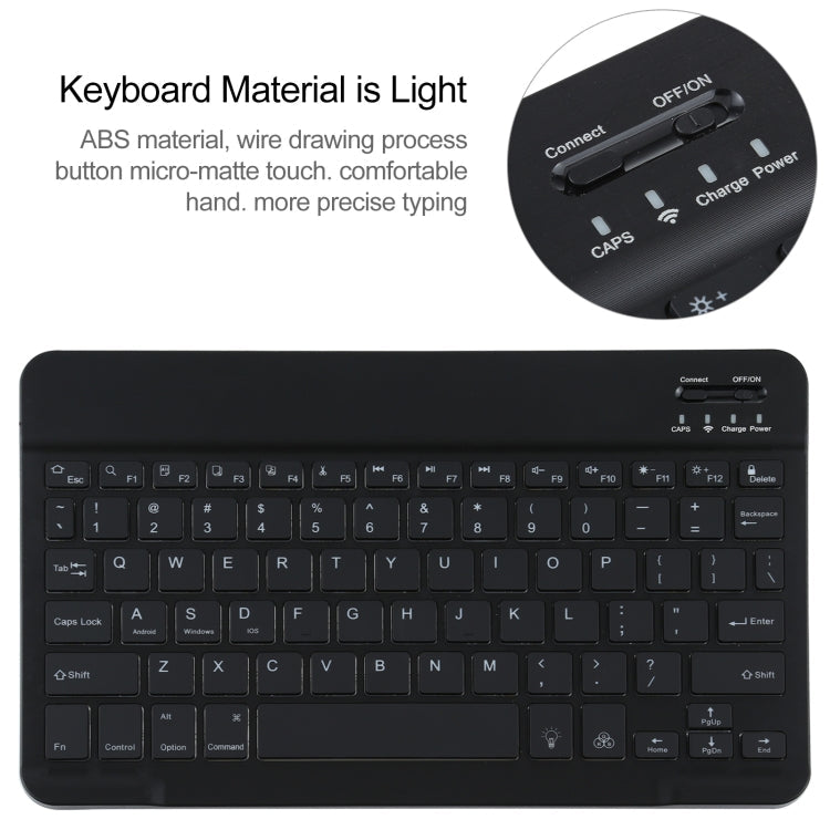 A500S Detachable Bluetooth Backlight Keyboard Ultrathin Horizontal Flip Leather Tablet Case with Holder for Samsung Galaxy Tab A7 10.4 (2020) T500 / T505