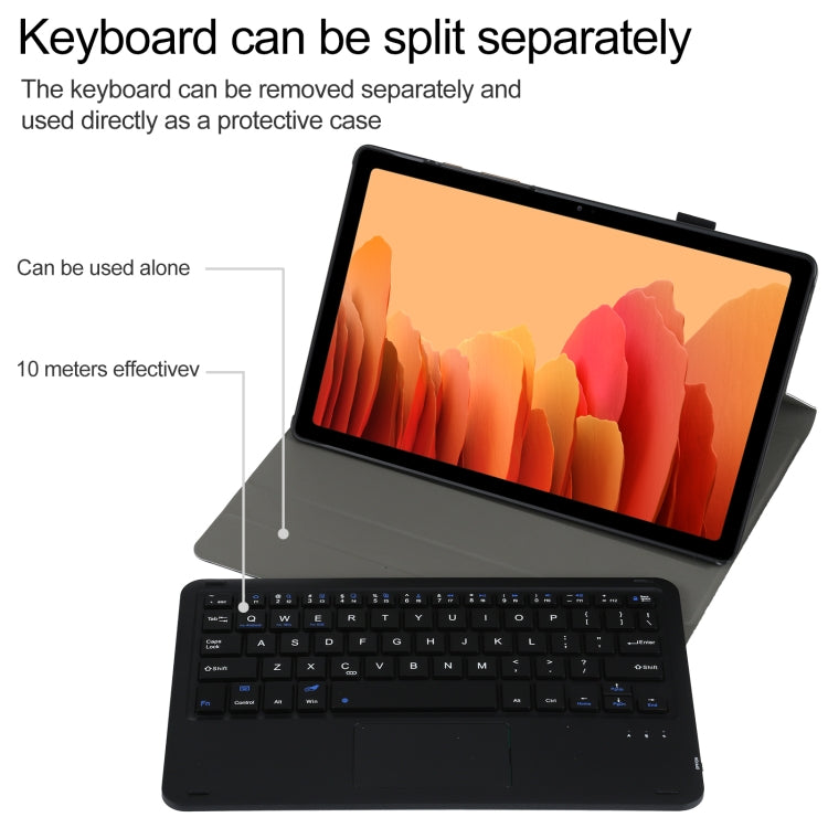 A500-A Detachable Bluetooth Keyboard Ultrathin Horizontal Flip Leather Tablet Case with Touchpad & Holder for Samsung Galaxy Tab A7 10.4 (2020) T500 / T505