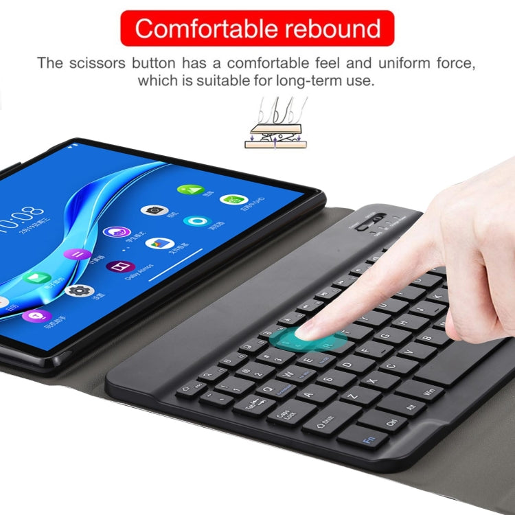 AM10 2 in 1 Removable Bluetooth Keyboard + Protective Leather Tablet Case with Holder for Lenovo M10 FHD Plus 10.3 inch