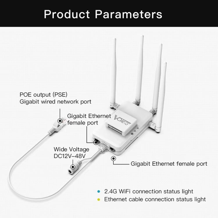 VONETS VAR600-H 600Mbps Wireless Bridge WiFi Repeater, With DC Adapter Set