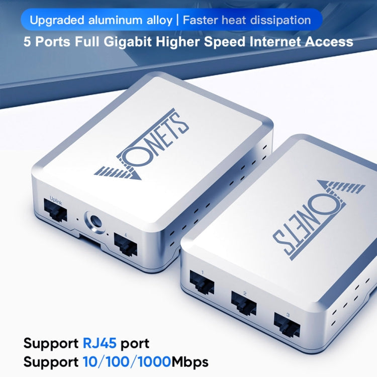 VONETS VS500 5 Ports Ethernet Gigabit Switch with DC Adapter + Rail Fixing Buckle Set My Store