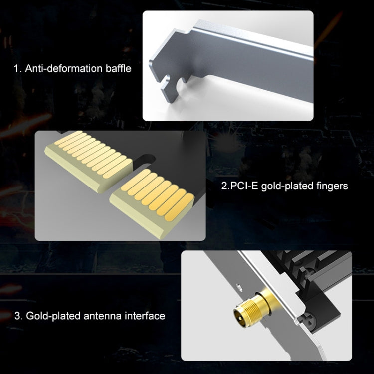 COMFAST CF-AX200 PRO 3000Mbps Bluetooth PCI-E Wifi Network Card Adapter with 2 Antennas