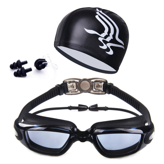 High-definition Waterproof Fogproof Swimming Goggles with Swimming Cap