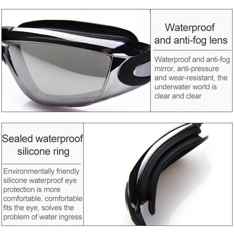 High-definition Waterproof Fogproof Swimming Goggles with Swimming Cap