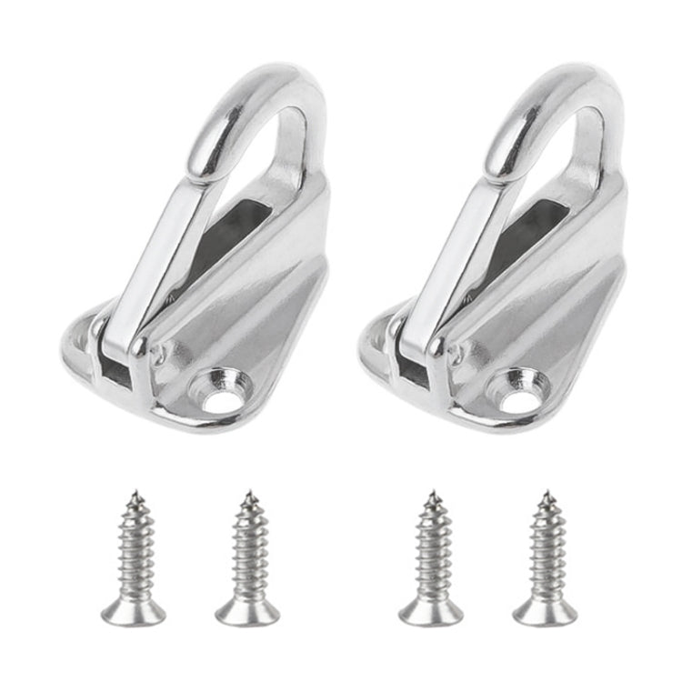 316 Stainless Steel Yacht Fender Hook Spring Coat Hook with 2 x 3.9x13 Screws