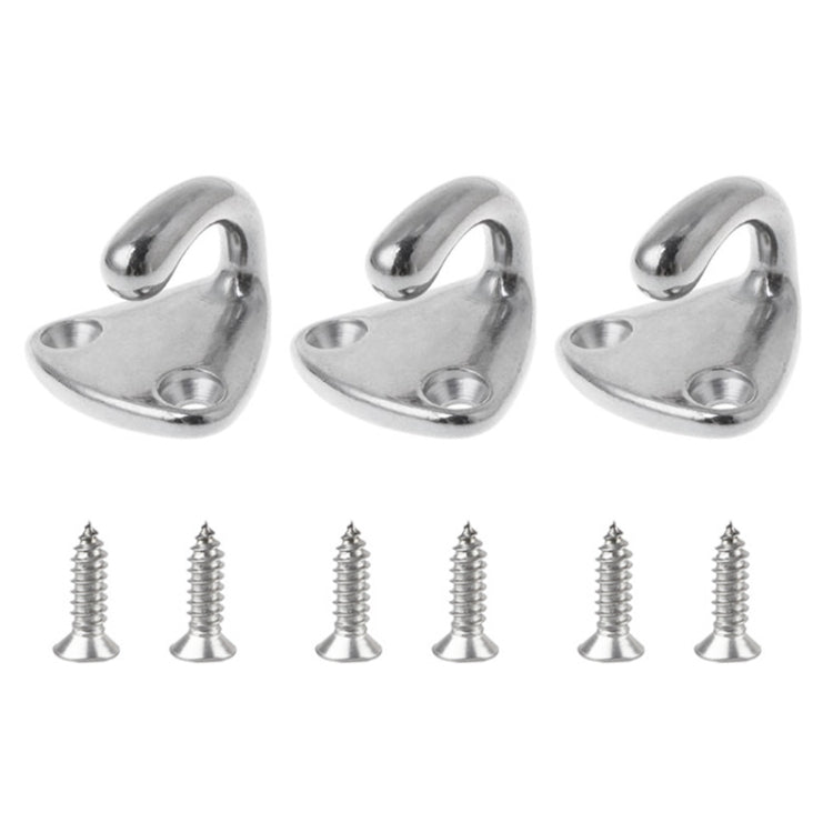 316 Stainless Steel Yacht Fender Hook Coat Hook with 2 x 2.9x13 Screws