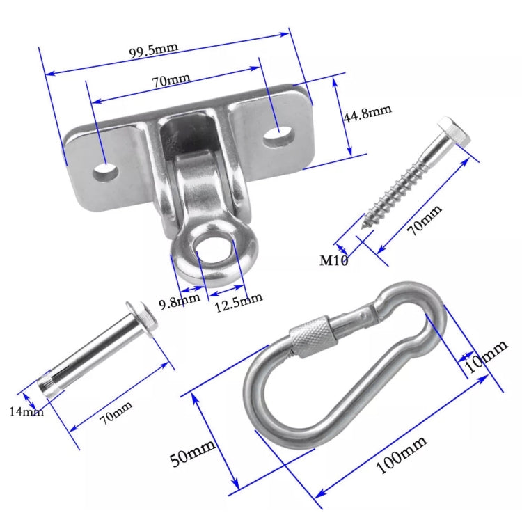 304 Stainless Steel Sandbag Buckle Ring Swing Fixed Holder, with Nut Carabiner Reluova