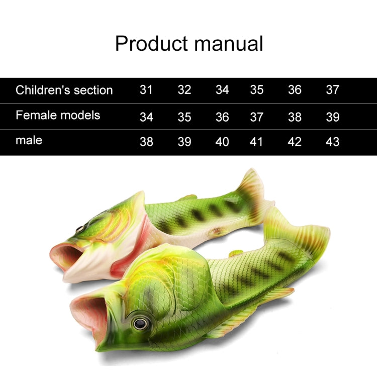 Fish Style EVA Material Summer Beach Sandals Simulation Fish Beach Slippers for Children and Women, Size: 36#