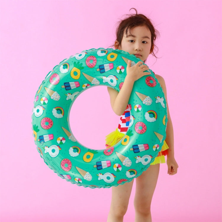 Ice Cream Pattern Inflatable Swimming Ring Thickening Water Ring Lifesaving Ring Suitable for Children Aged 2-4, Size: 60cm Reluova