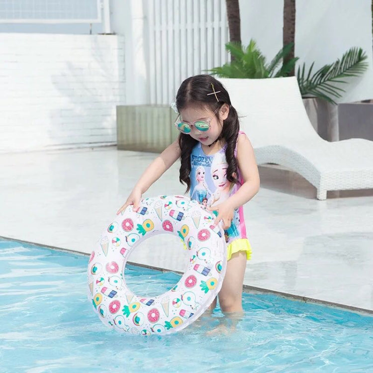 Ice Cream Pattern Inflatable Swimming Ring Thickening Water Ring Lifesaving Ring Suitable for Adults, Size: 90cm Reluova