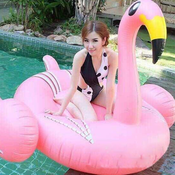 Inflatable Flamingo Shaped Floating Mat Swimming Ring, Inflated Size: 190 x 200 x 130cm Reluova