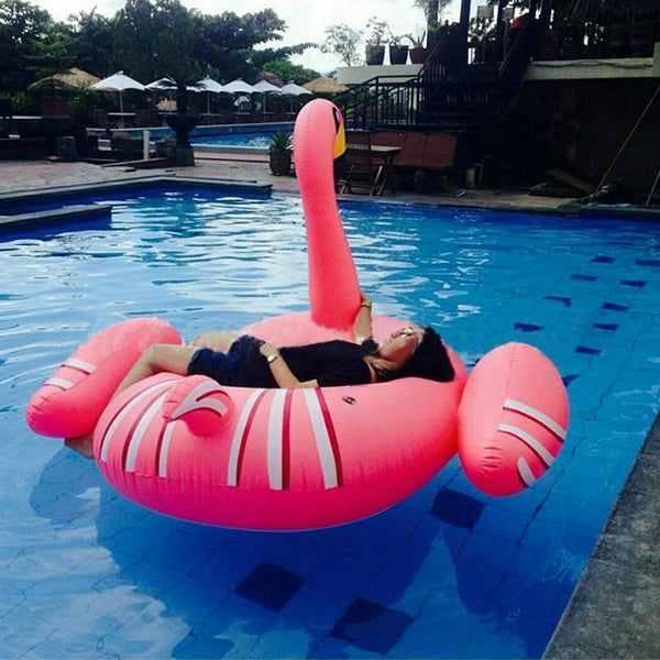 Inflatable Flamingo Shaped Floating Mat Swimming Ring, Inflated Size: 190 x 200 x 130cm Reluova