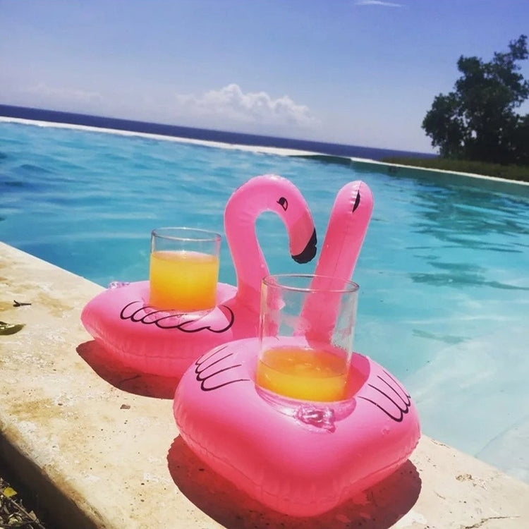 Inflatable Flamingo Shaped Floating Drink Holder, Inflated Size: About 17.5 x 17 x 15.5cm