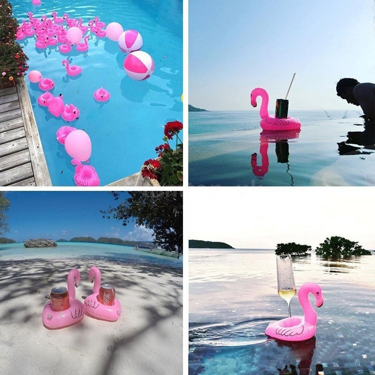 Inflatable Flamingo Shaped Floating Drink Holder, Inflated Size: About 17.5 x 17 x 15.5cm Reluova