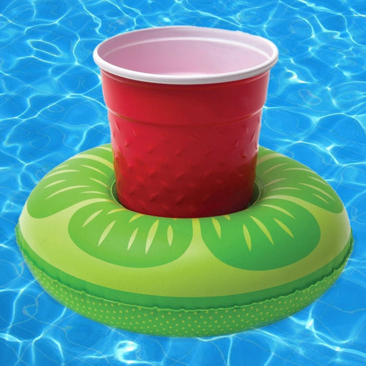 Inflatable Lemon Shaped Floating Drink Holder, Inflated Size: About 19 x 19cm