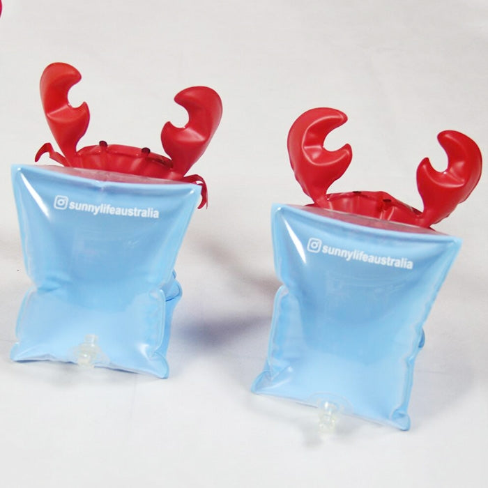 Children Inflatable Red Crabs Shape Arm Bands Floatation Sleeves Water Wings Swimming Floats, Size: 16x20x15cm Reluova