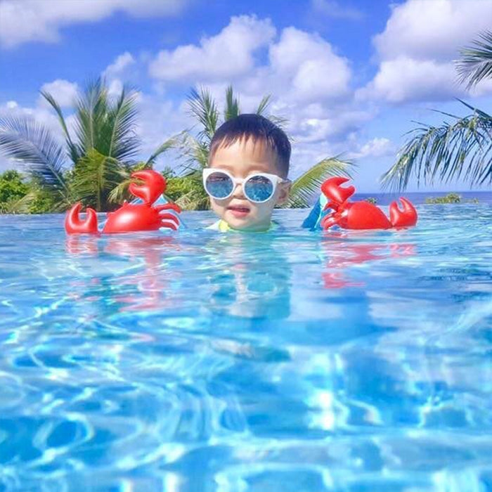 Children Inflatable Red Crabs Shape Arm Bands Floatation Sleeves Water Wings Swimming Floats, Size: 16x20x15cm