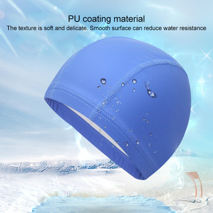 Adult Waterproof PU Coating Stretchy Swimming Cap Keep Long Hair Dry Ear Protection Swim Cap