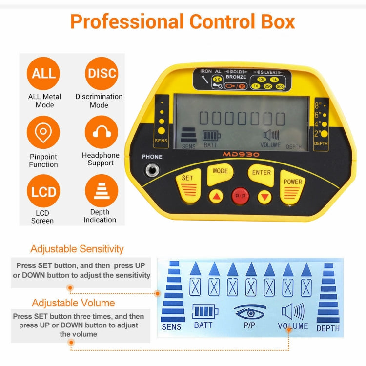 MD930 High Sensitivity and Accurate Positioning Underground Metal Detector with Backlight