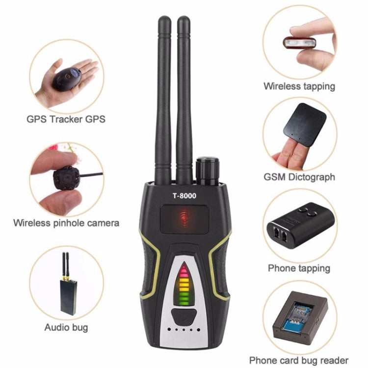 T-8000 RF Signal Detector GSM Audio Finder GPS Scan Detector