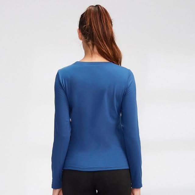 Fall And Winter Plus Velvet Quick-drying Stretch Yoga Long-sleeved Shirt for Ladies