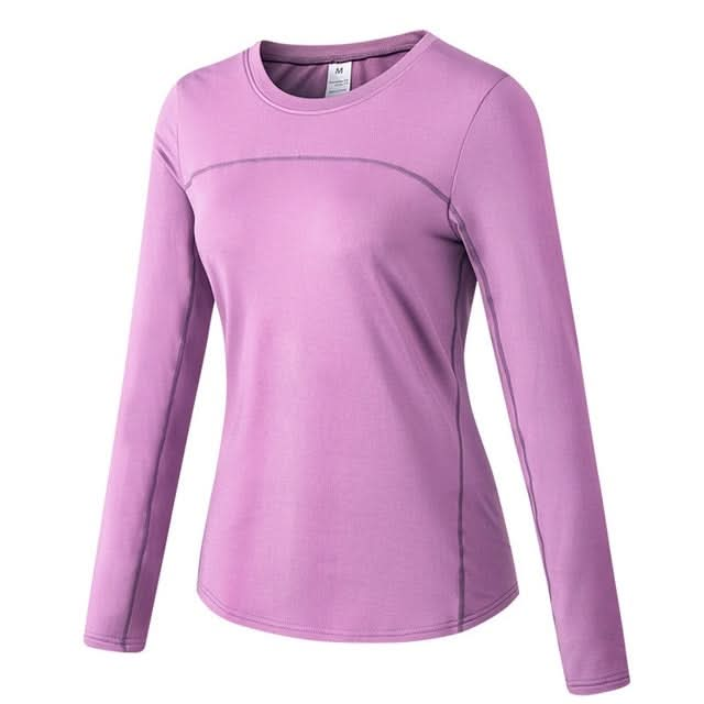 Fall And Winter Plus Velvet Quick-drying Stretch Yoga Long-sleeved Shirt for Ladies Reluova