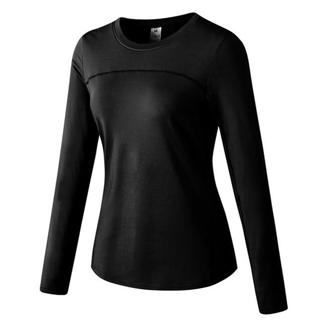 Fall And Winter Plus Velvet Quick-drying Stretch Yoga Long-sleeved Shirt for Ladies Reluova