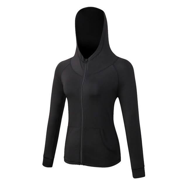 Autumn And Winter Zipper Long-sleeved Hooded Sports Jacket For Ladies