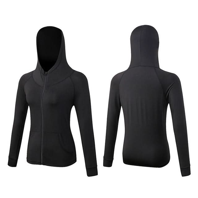 Autumn And Winter Zipper Long-sleeved Hooded Sports Jacket For Ladies Reluova