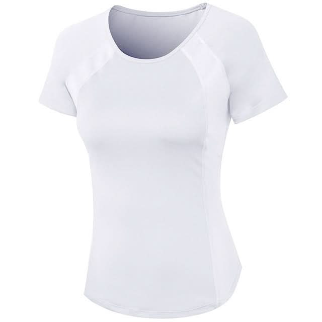 Tight Round Neck Sports Short Sleeve T-shirt For Ladies