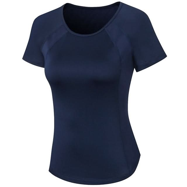 Tight Round Neck Sports Short Sleeve T-shirt For Ladies