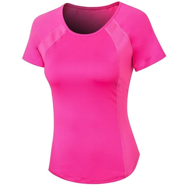 Tight Round Neck Sports Short Sleeve T-shirt For Ladies