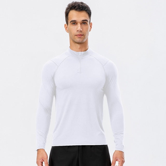 Autumn And Winter Half Zipper Long-sleeved Slim Fit Sportswear For Men Reluova