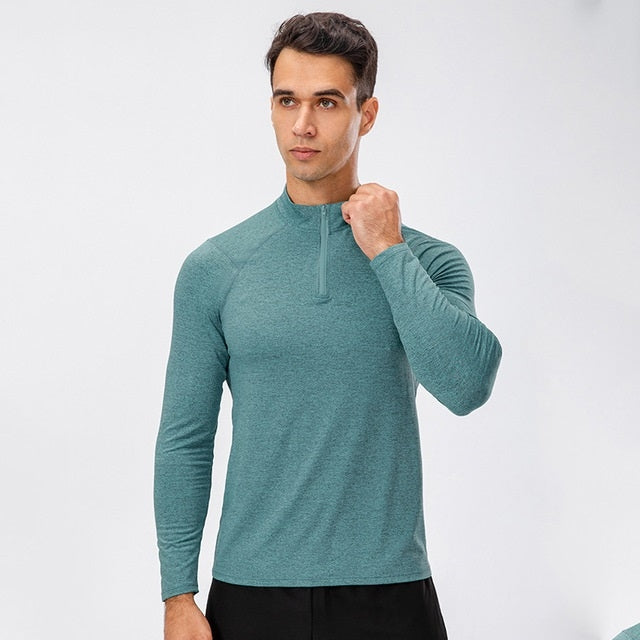 Autumn And Winter Half Zipper Long-sleeved Slim Fit Sportswear For Men Reluova