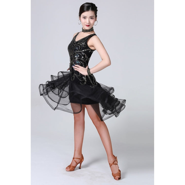 5 in 1 Sleeveless Latin Dance Dress + Collar + Separate Bottoms + Bracelets Set-Reluova