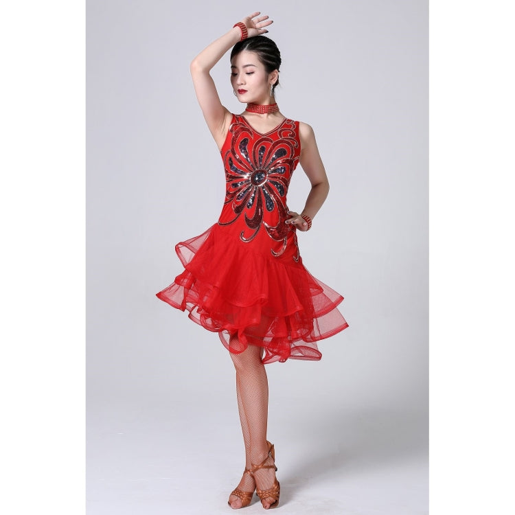 5 in 1 Sleeveless Latin Dance Dress + Collar + Separate Bottoms + Bracelets Set-Reluova