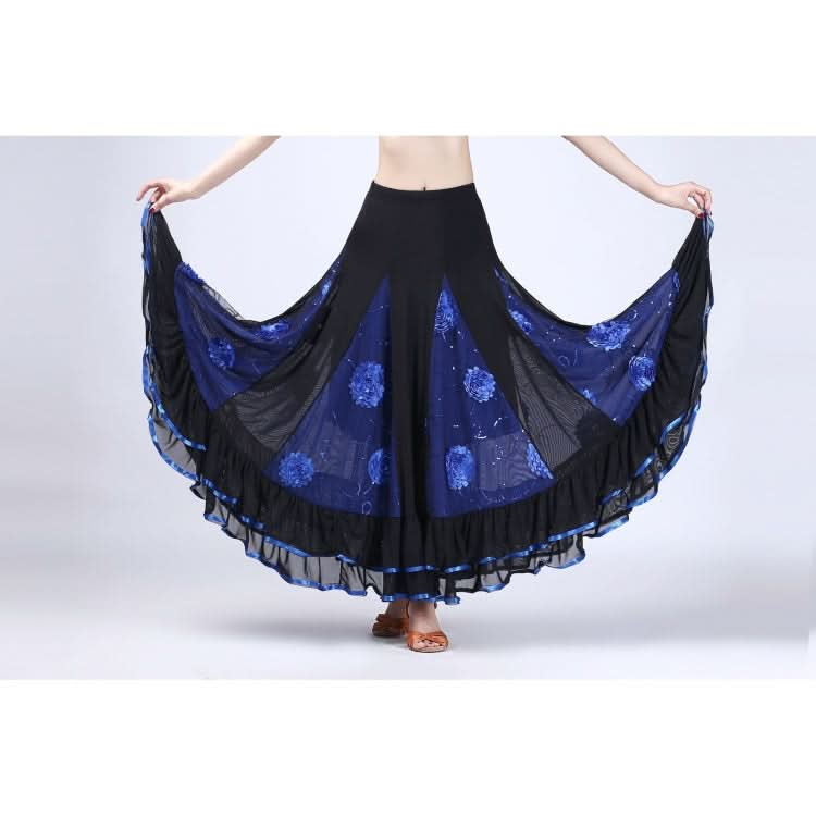 Sequin Flower Swing Modern Dance Skirt Reluova