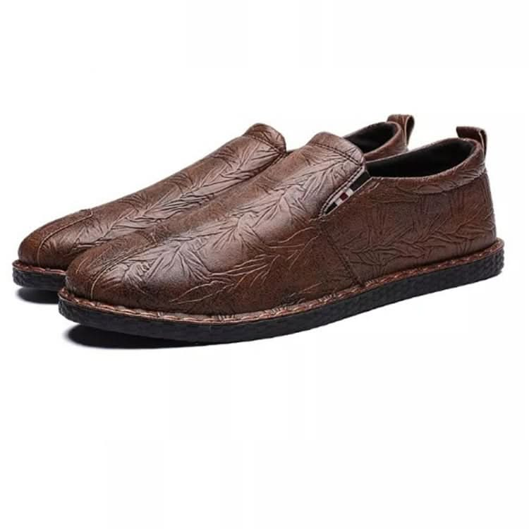 Casual Breathable Round Head Leather Shoes for Men Reluova