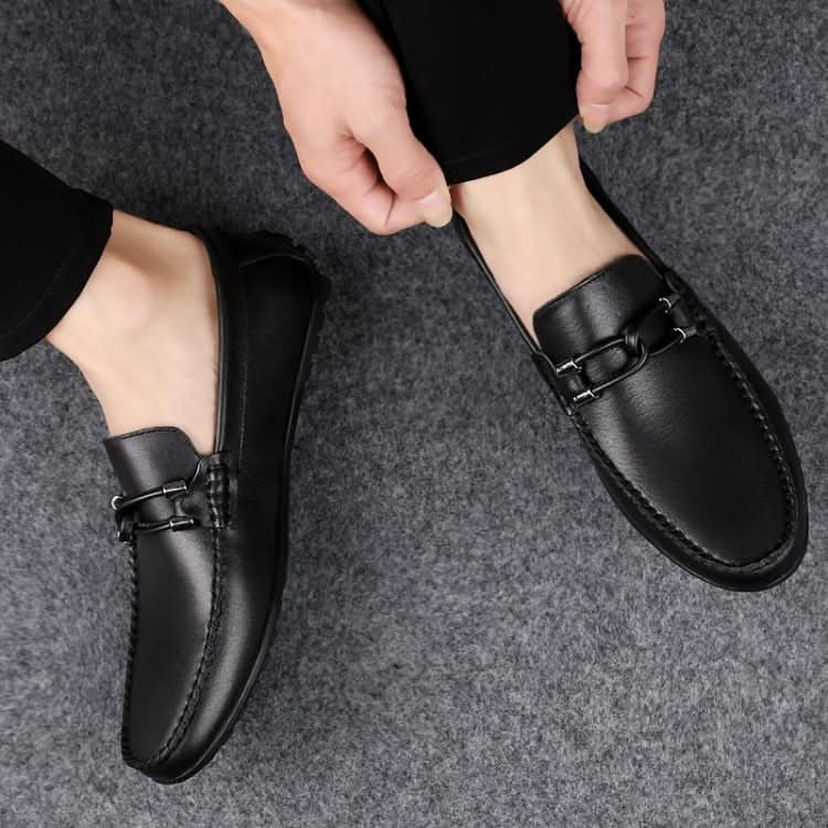 Soft and Comfortable Round Head PCowpea Embossing Surface Leather Shoes for Men Reluova