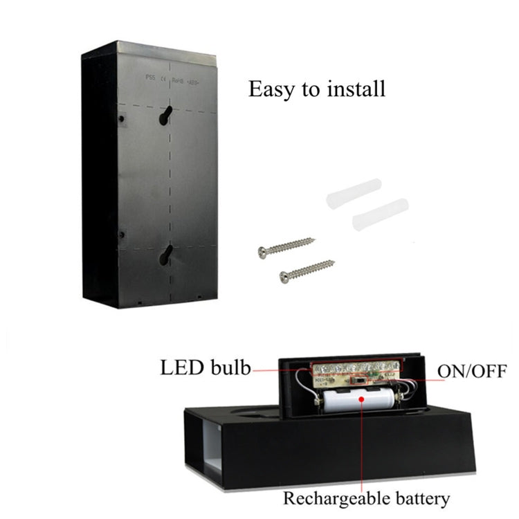 0.36W Solar Powered Wall Mount 6 LEDs Lighting Doorplate Lamp House Number Porch Lights with Solar Pannel(1)