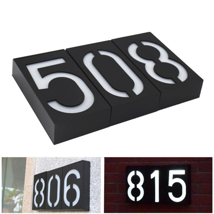 0.36W Solar Powered Wall Mount 6 LEDs Lighting Doorplate Lamp House Number Porch Lights with Solar Pannel(1)