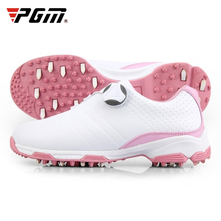 PGM Golf Microfiber Non-slip Waterproof Breathable Sports Rotating Shoelace Sneakers (Color:White Size:39)