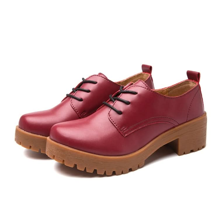 Round Head Thick Heel College Wind Style Microfiber Leather Shoes Casual Shoes for Women, Series 2 Reluova