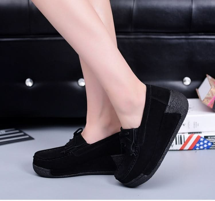 Wedge Muffin Bottom Tassel Suede Casual Shoes for Women