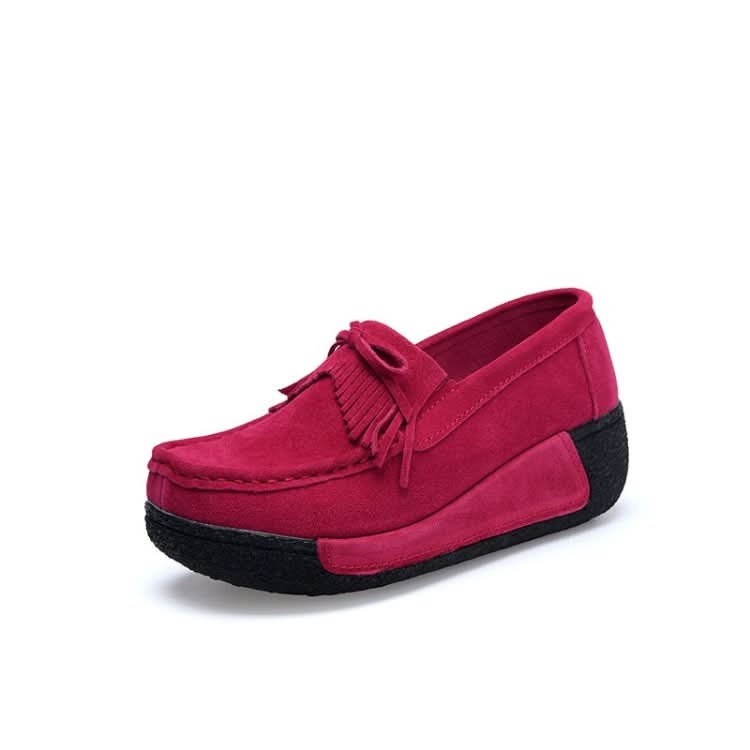 Wedge Muffin Bottom Tassel Suede Casual Shoes for Women